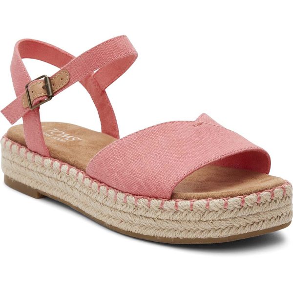 Toms Women Abby Pink Flatform Espadrille Sandal Sale