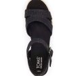 Toms Women Audrey Black Metallic Wedge Sandal Online now